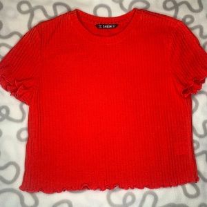 Shein red crop top